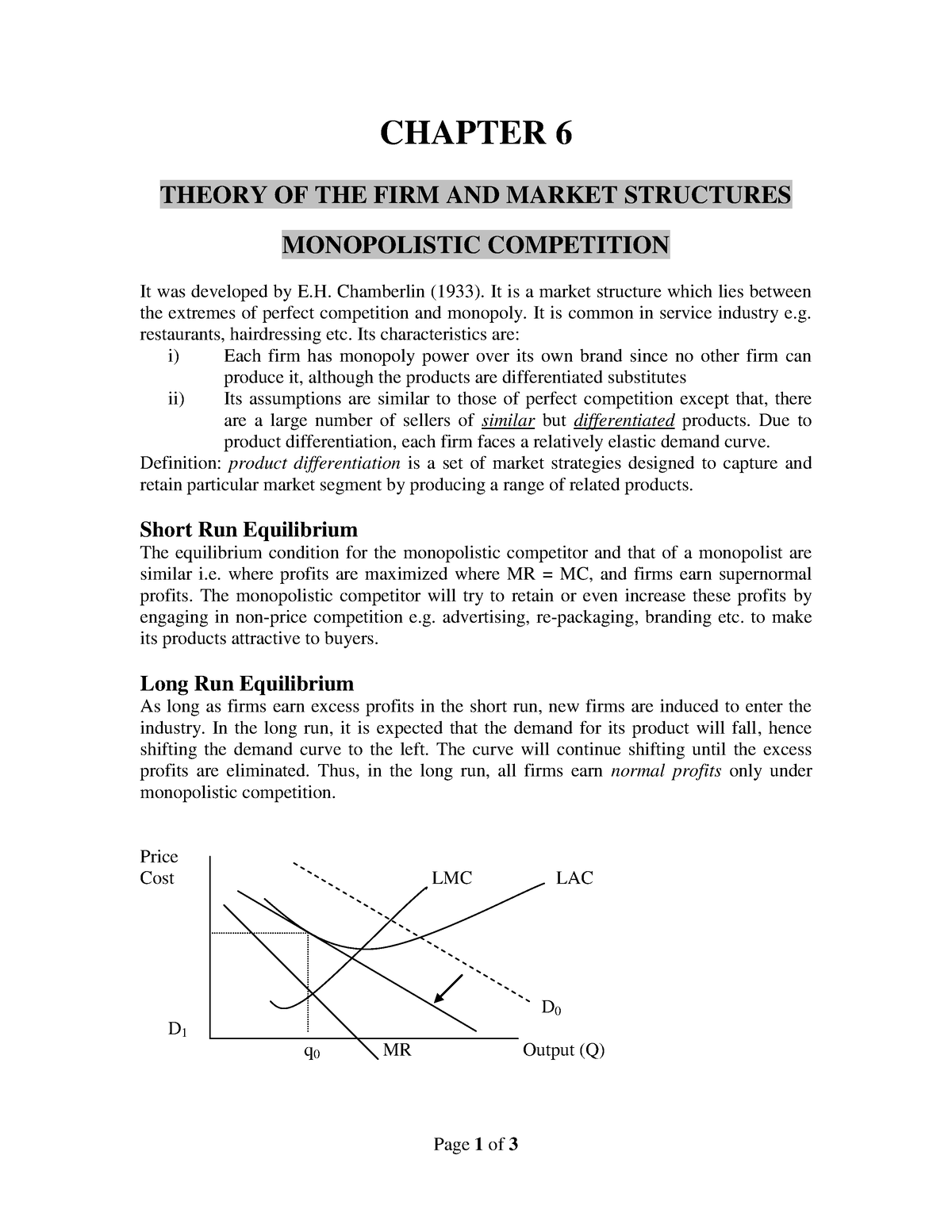 17. Chapter 6b Monopolistic Competition - Oligopoly - Page 1 Of 3 ...