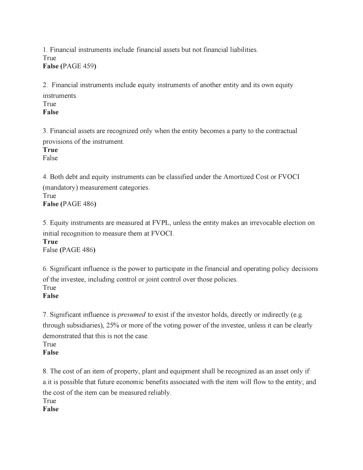 Intacc Final-QUIZ- Assignment - Financial Instruments Include Financial ...