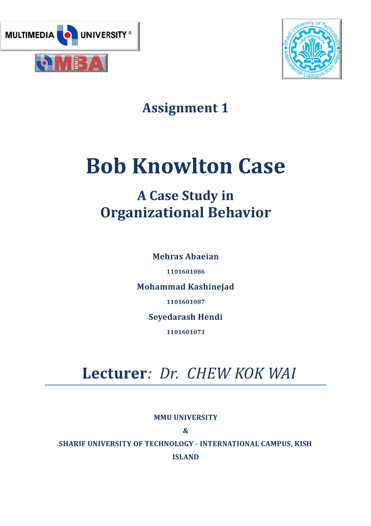 bob knowlton case analysis