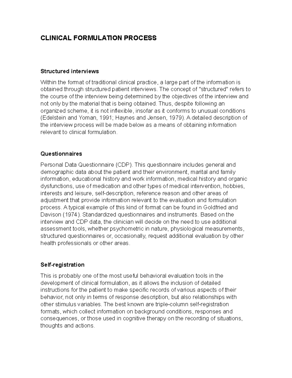 clinical hypothesis formulation