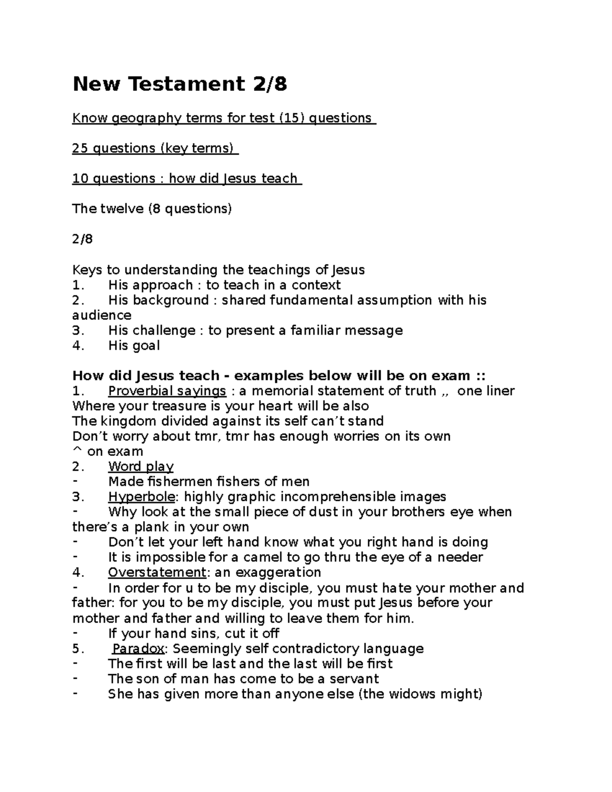 New Testament ( Notes ) 2:8:22 - New Testament 2/ Know Geography Terms ...