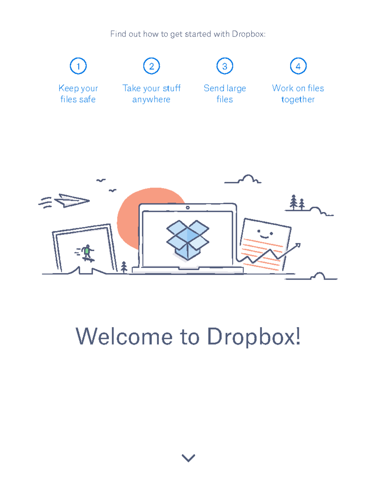 Getting Started with Dropbox - 1 2 3 4 Welcome to Dropbox! Keep your ...