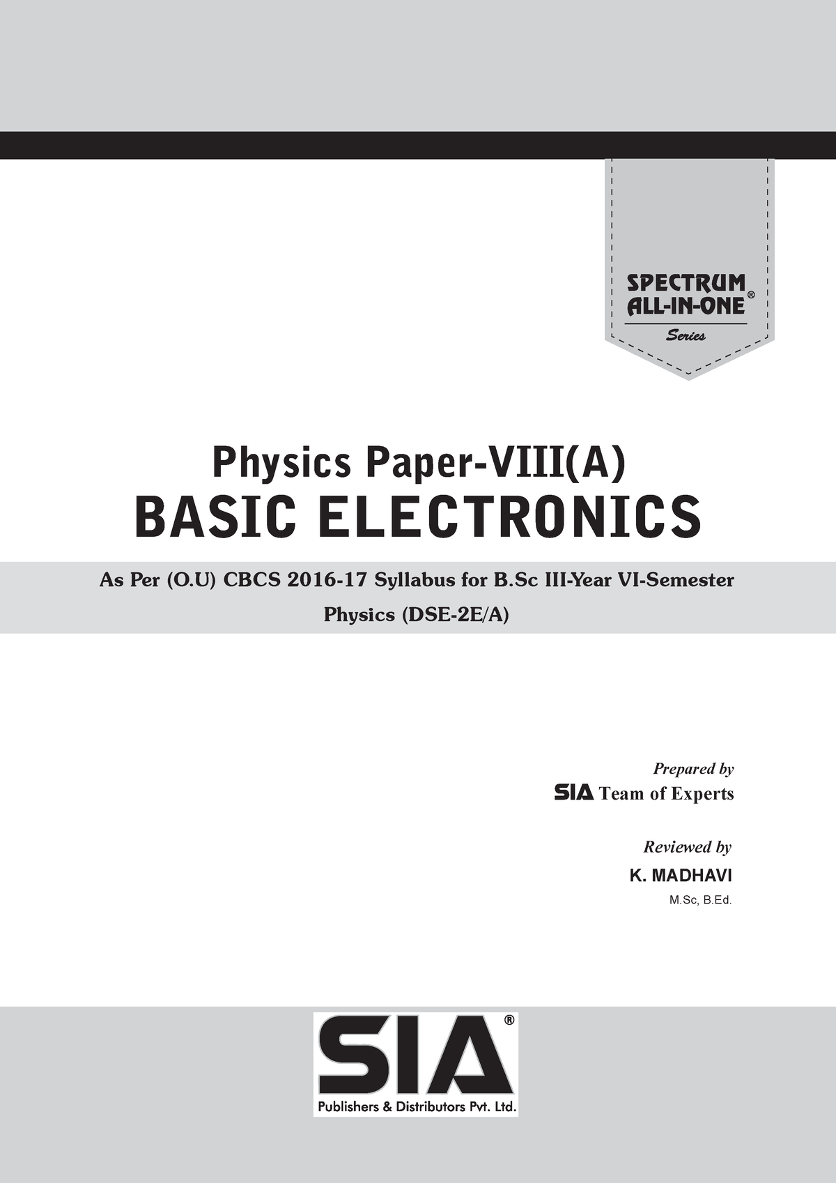 Basic Electronics - BASIC ELECTRONICS As Per (O) CBCS 2016-17 Syllabus ...