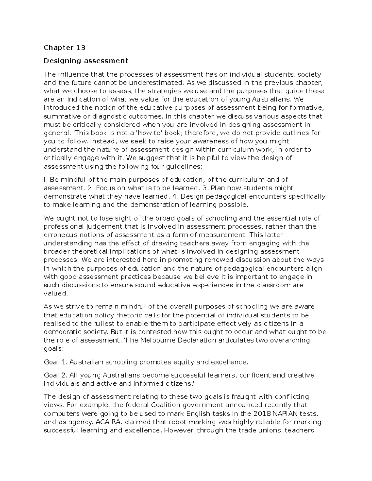 C-13 AND 14,9137 Aasess - Chapter 13 Designing assessment The influence ...