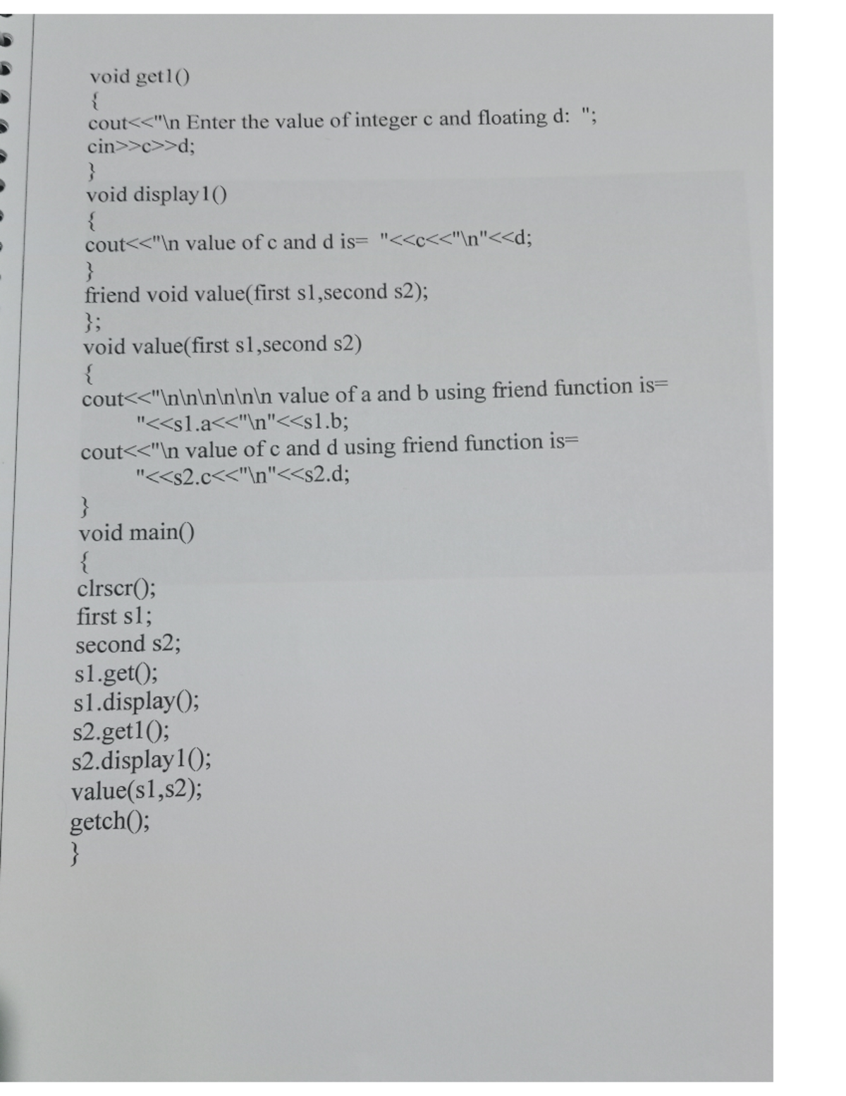 Document (10) - C++ program to demonstrate friend function between two ...