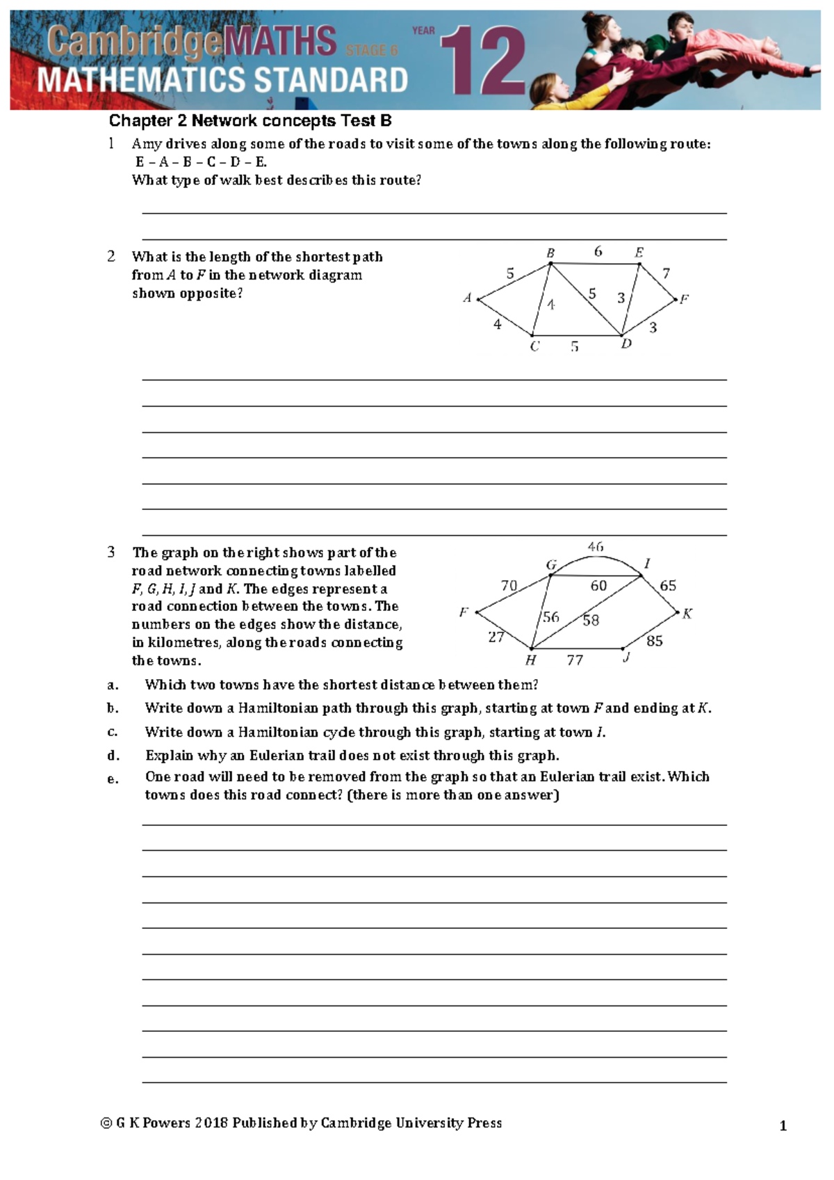 Chapter 2 Test B networks and critical paths Chapter 2 Network