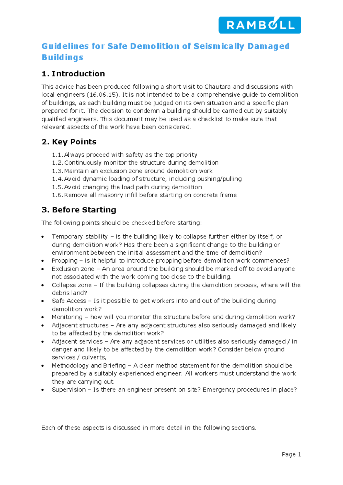 Safe-Demolition - DEMOLICION DE ESTRUCTURAS - Guidelines for Safe ...