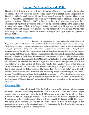 Partition of Bengal : Partition to Annulment. - 1 Partition of Bengal ...