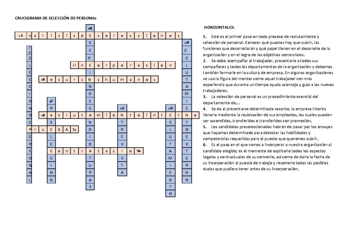 Descripcion Del Caracter De Una Persona Crucigrama
