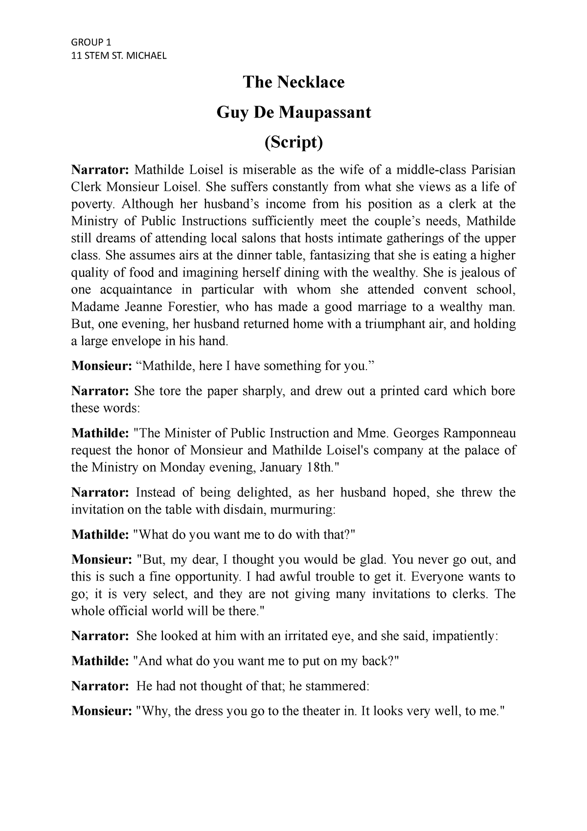 The Necklace by Guy de Maupassant - Plot Diagram: Create a fun and colorful  plot diagram using St… | Great short stories, Teaching short stories, Short  story lesson