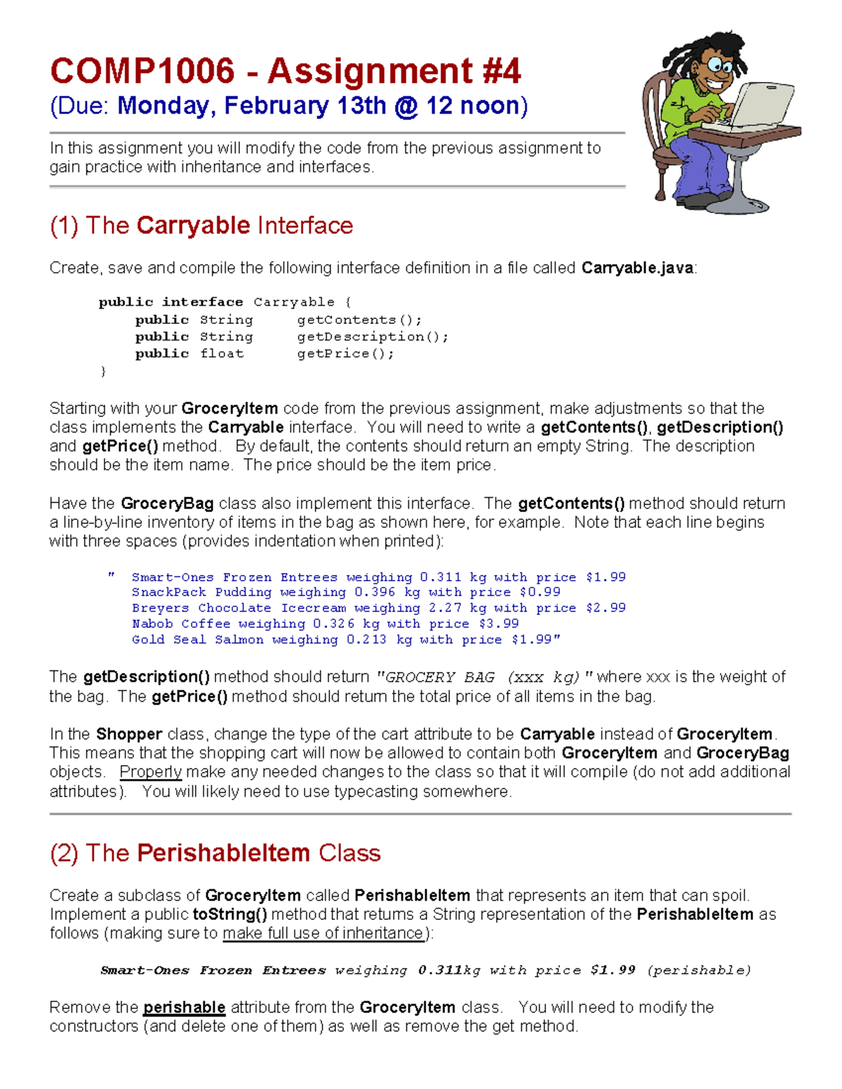 COMP1006 A4 W2017 - Assignment 4 specifications. COMP 1006/1406 Mark ...