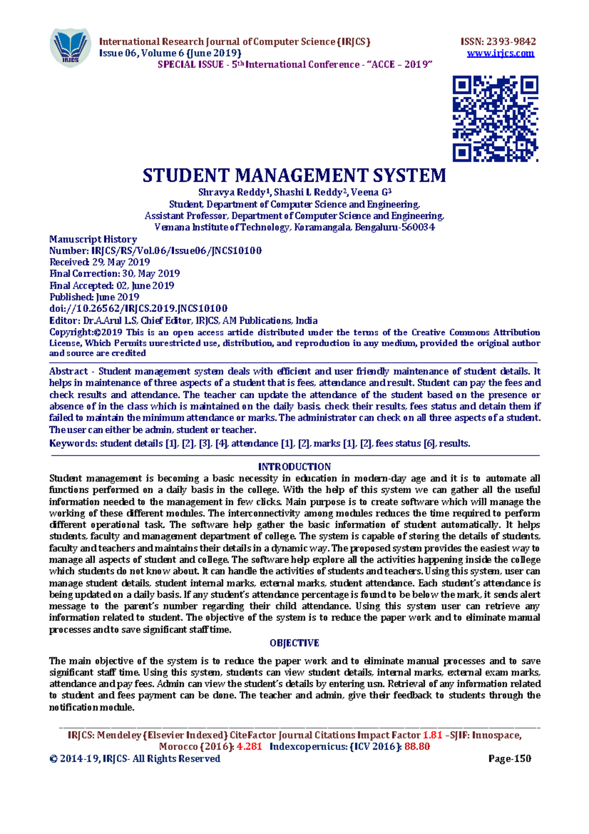 student-management-system-issue-06-volume-6-june-2019-irjcs