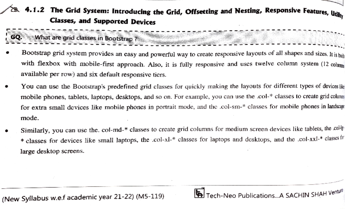 Bootstrap notes NOYHING ilty 4 The Grid System Introducingthe Grid