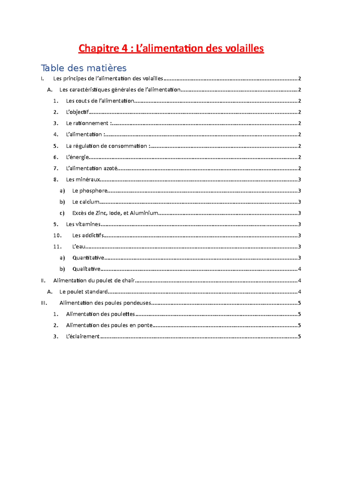 Chapitre 4 L'alimentation Des Volailles - Chapitre 4 : L’alimentation ...