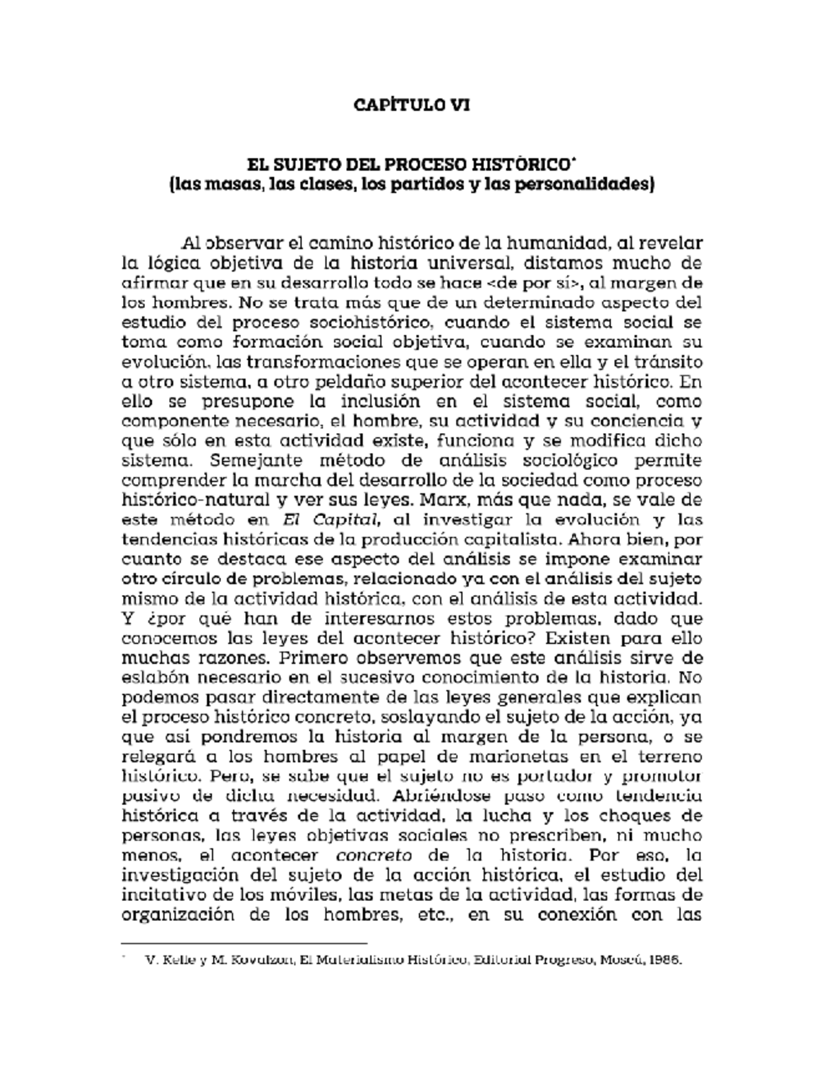 Capitulo 6 Apuntes CapÍtulo Vi El Sujeto Del Proceso HistÓrico Las Masas Las Clases Los 9266