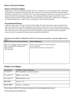 maternal assessment critical thinking map