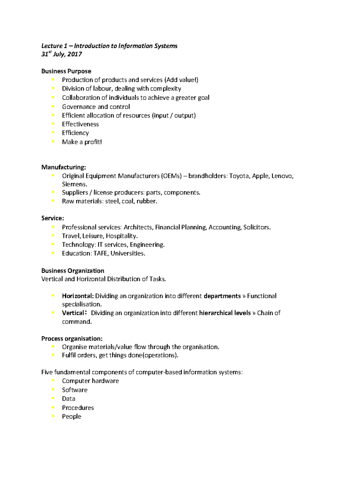 Digital Business Innovation Summary Notes - Lecture 1 Introduction to ...