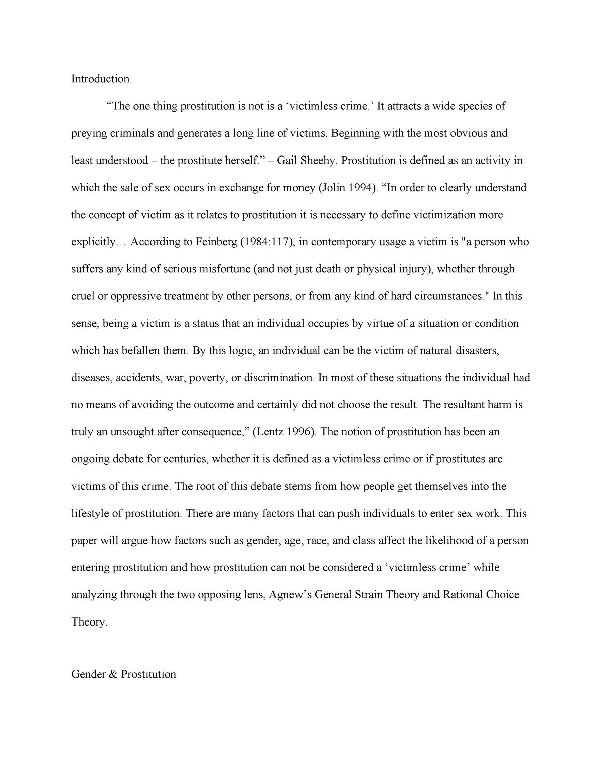 prostitution essay introduction