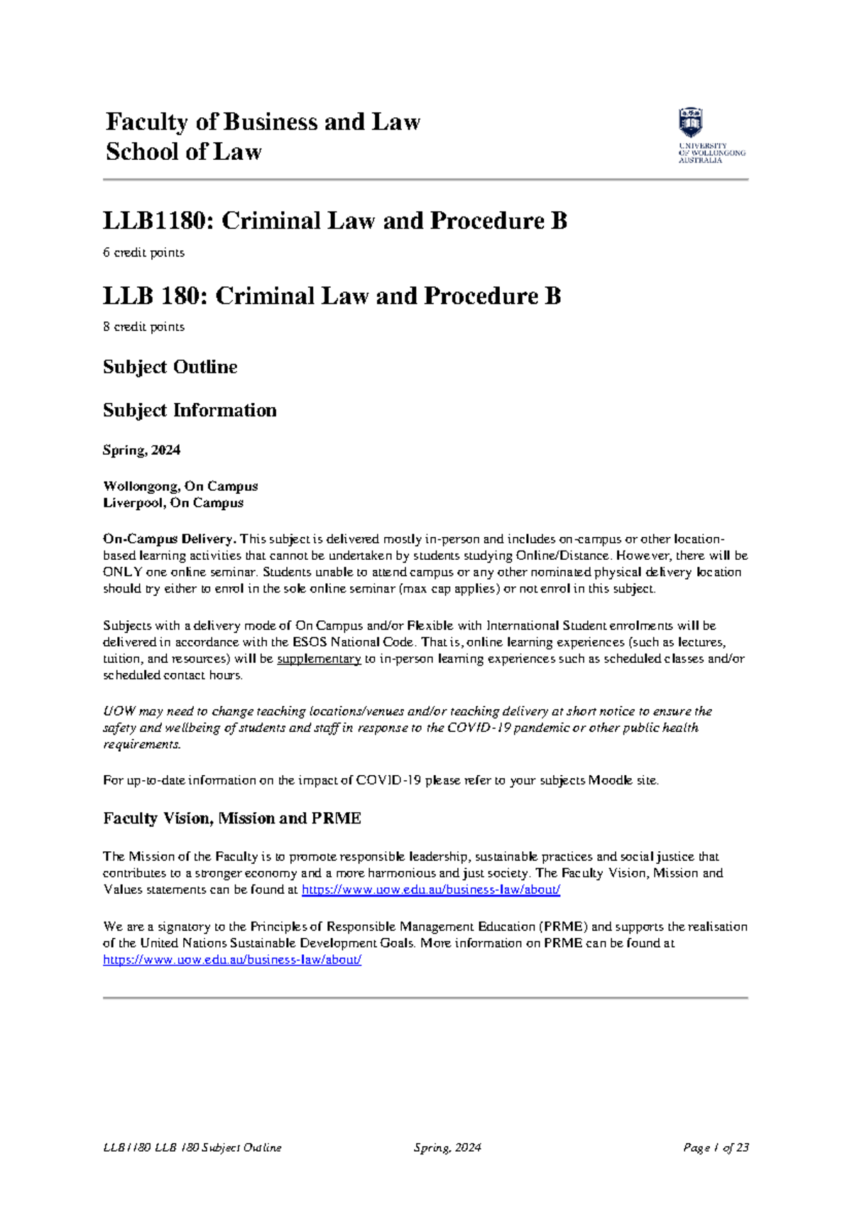 2024-LLB1180 Subject Outline Spring From Outline Preparation 14 Jul 24 ...