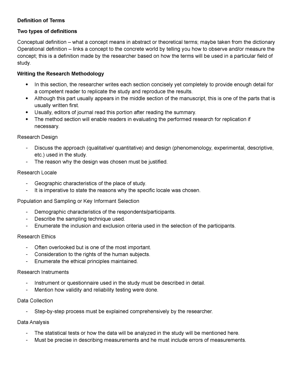 Research - Definition of Terms Two types of definitions Conceptual ...