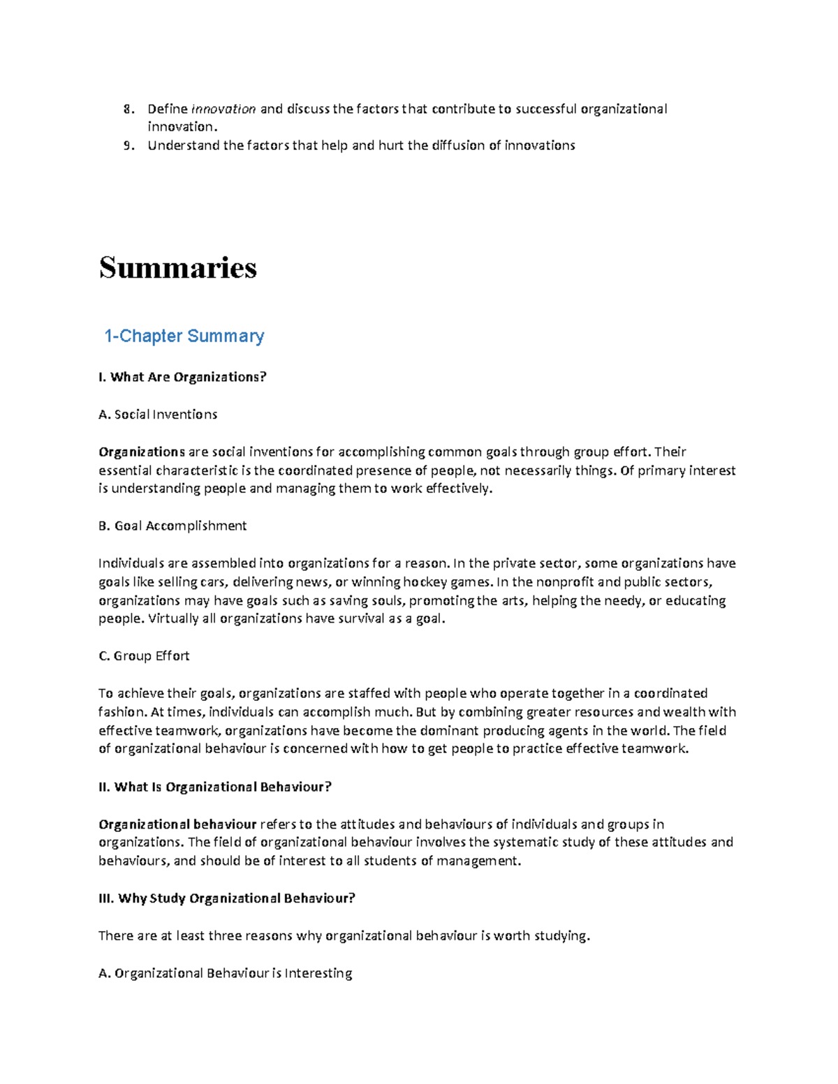 Summaries midterm - Lecture notes 1-13 - Define innovation and discuss ...