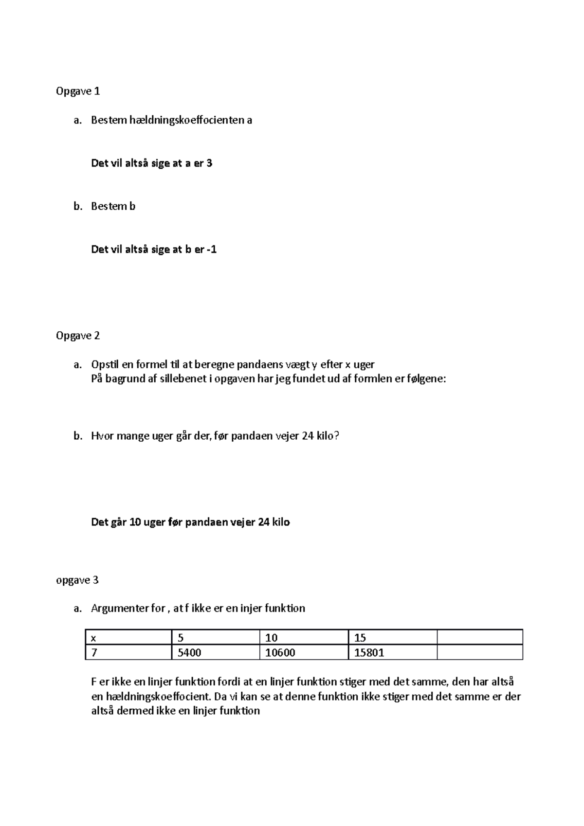 Mat aflv. 9 opgaver fra eksamensæt Opgave 1 a. Bestem