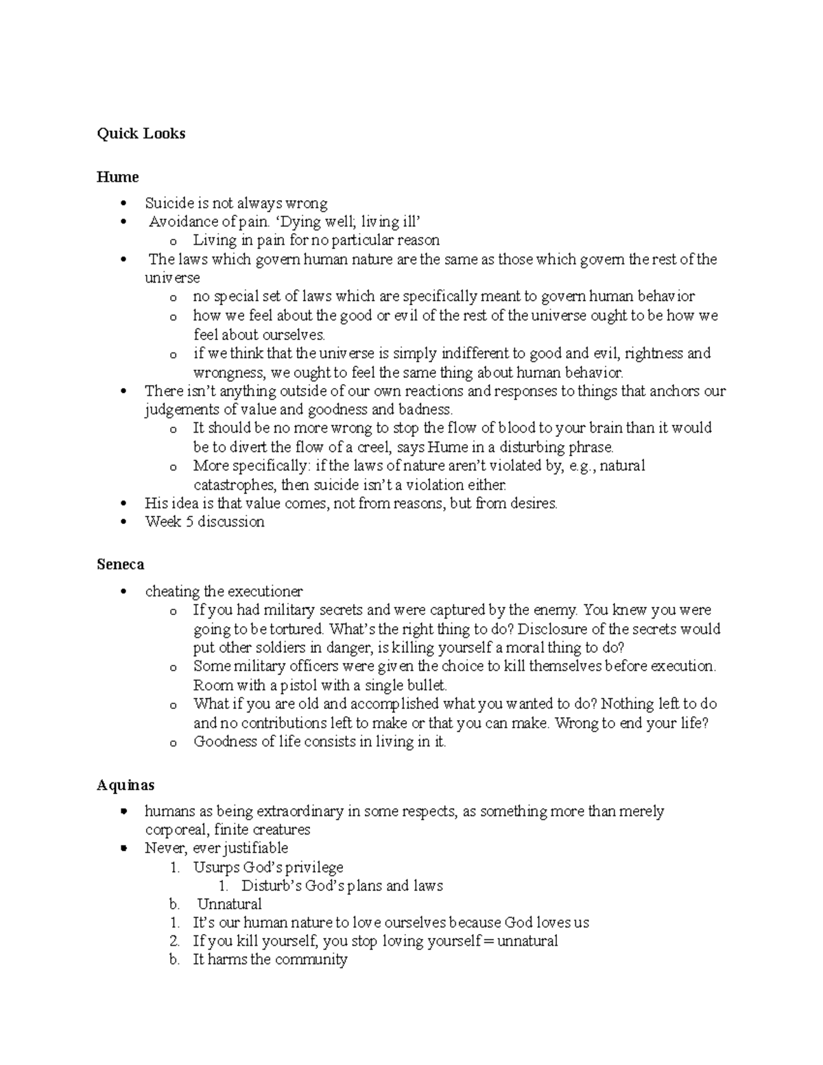 PHIL203 Exam 2 Notes - Dan Blair - Quick Looks Hume Suicide is not ...