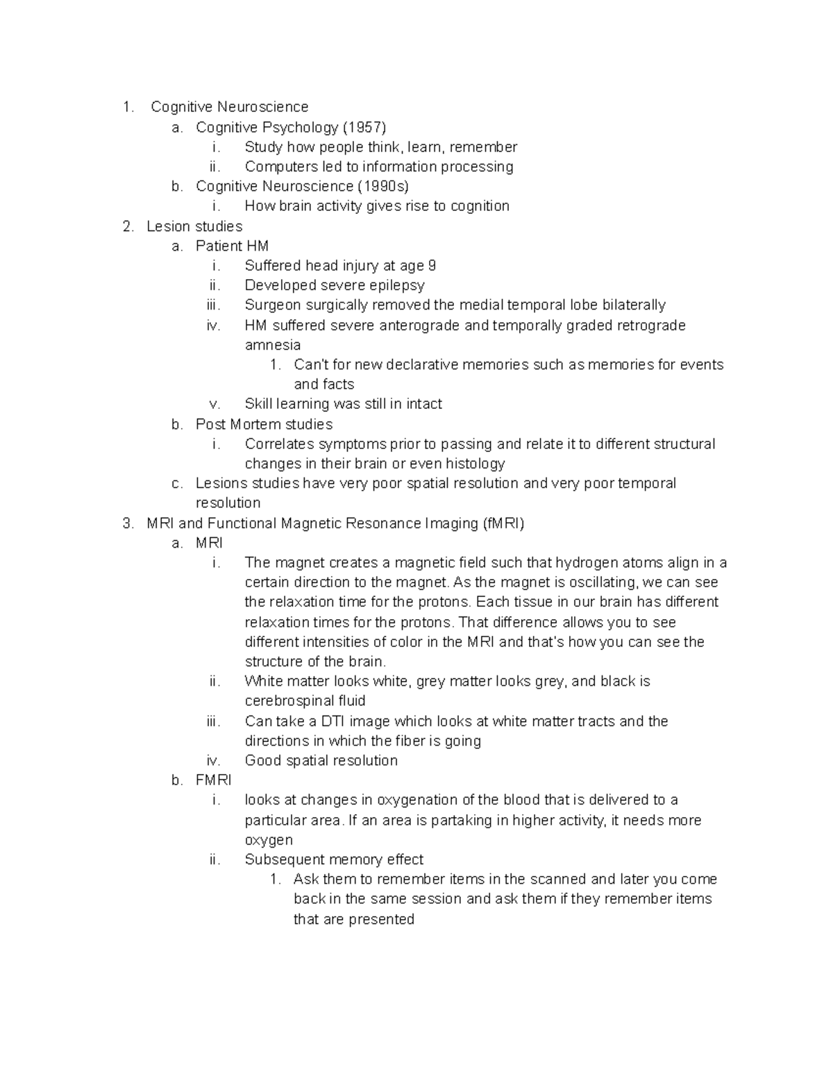 Psych M117C Module 3 - Cognitive Neuroscience a. Cognitive Psychology ...