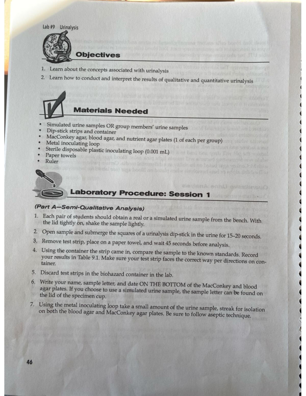 Lab #9 pg 4 - Objectives materials needed laboratory procedures - Bisc ...