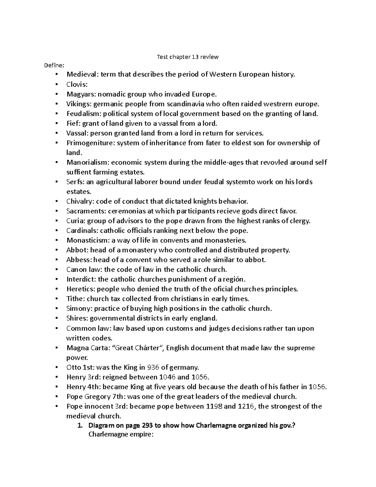 Test review zzzzzzzzzzzzzzzzz Test chapter 13 review Define