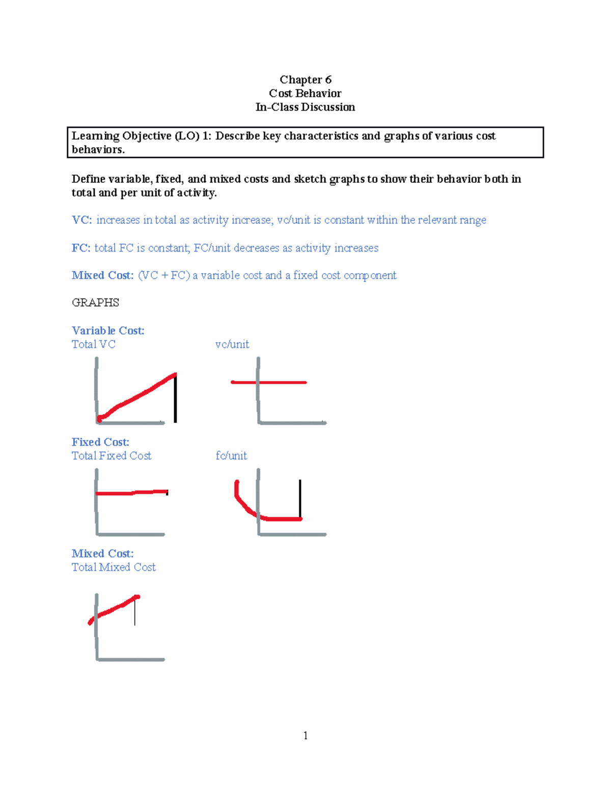 Chapter 6 - Lecture Notes With Professor Ji Yuan - Chapter 6 Cost ...