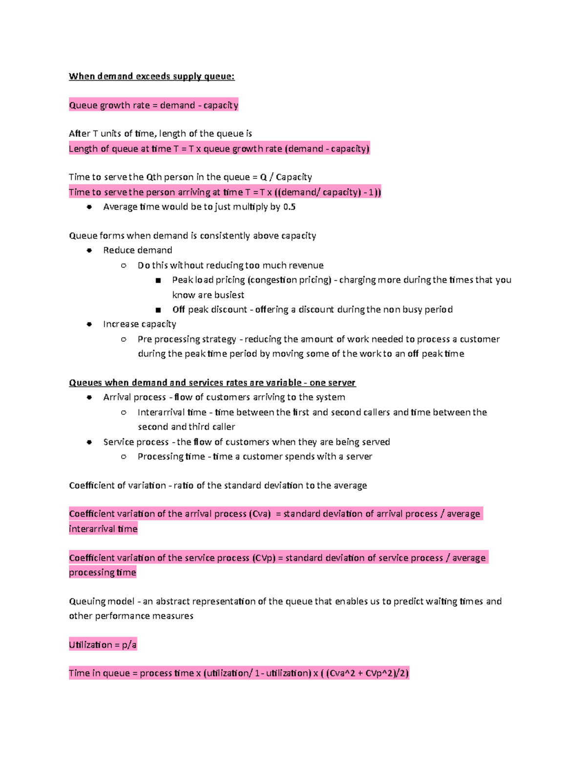 Chap 16 - Service MGT - When demand exceeds supply queue: Queue growth ...