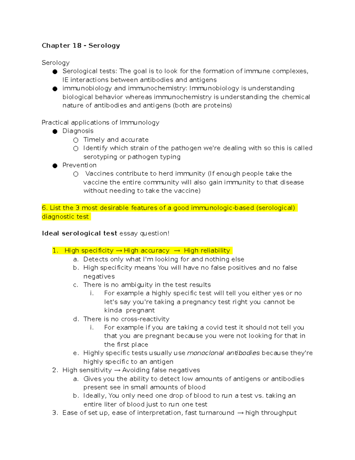 Chapter 18 - Chapter 18 - Serology Serology Serological tests: The goal ...