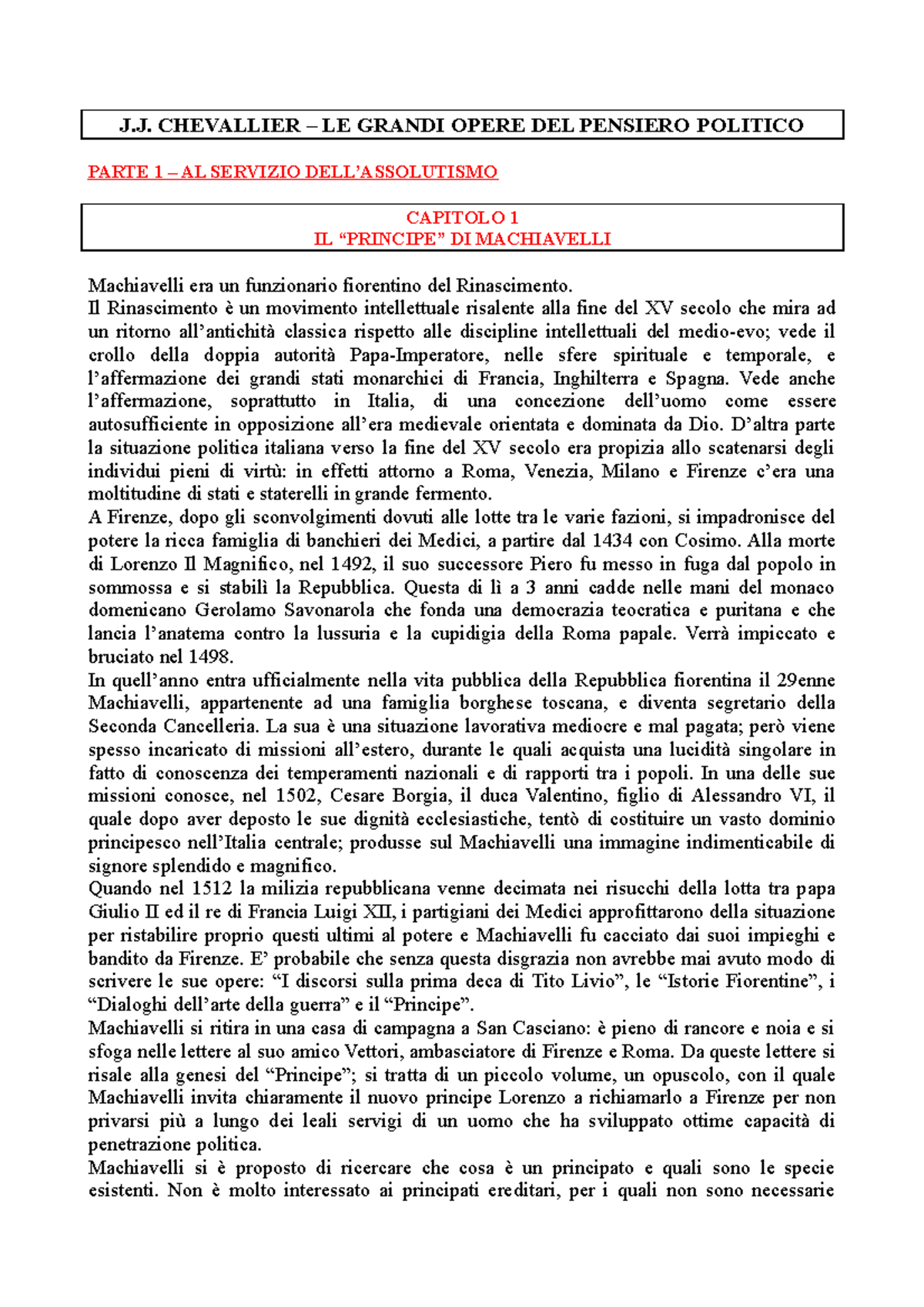 Chevallier Le Grandi Opere Del Pensiero Politico