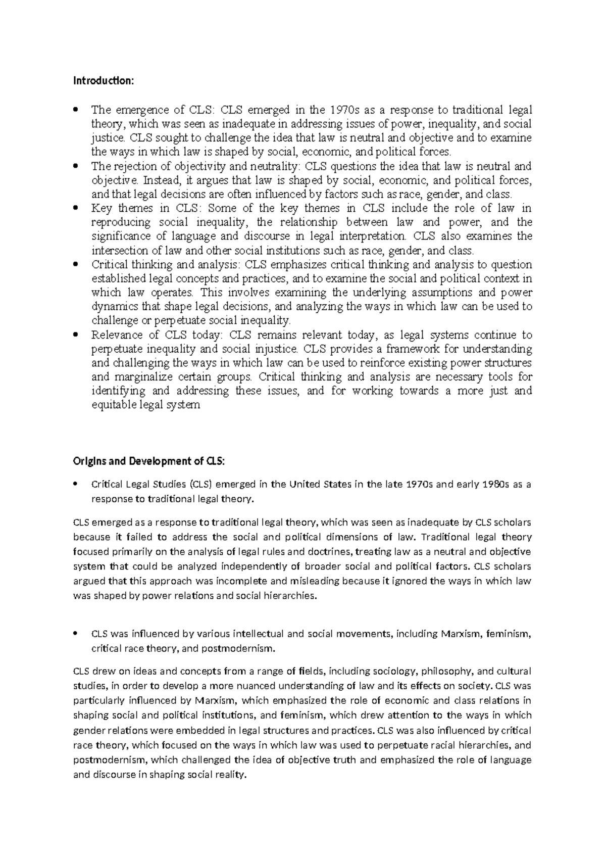 CLS presentation - Constitutional Law - Introduction: The emergence of ...