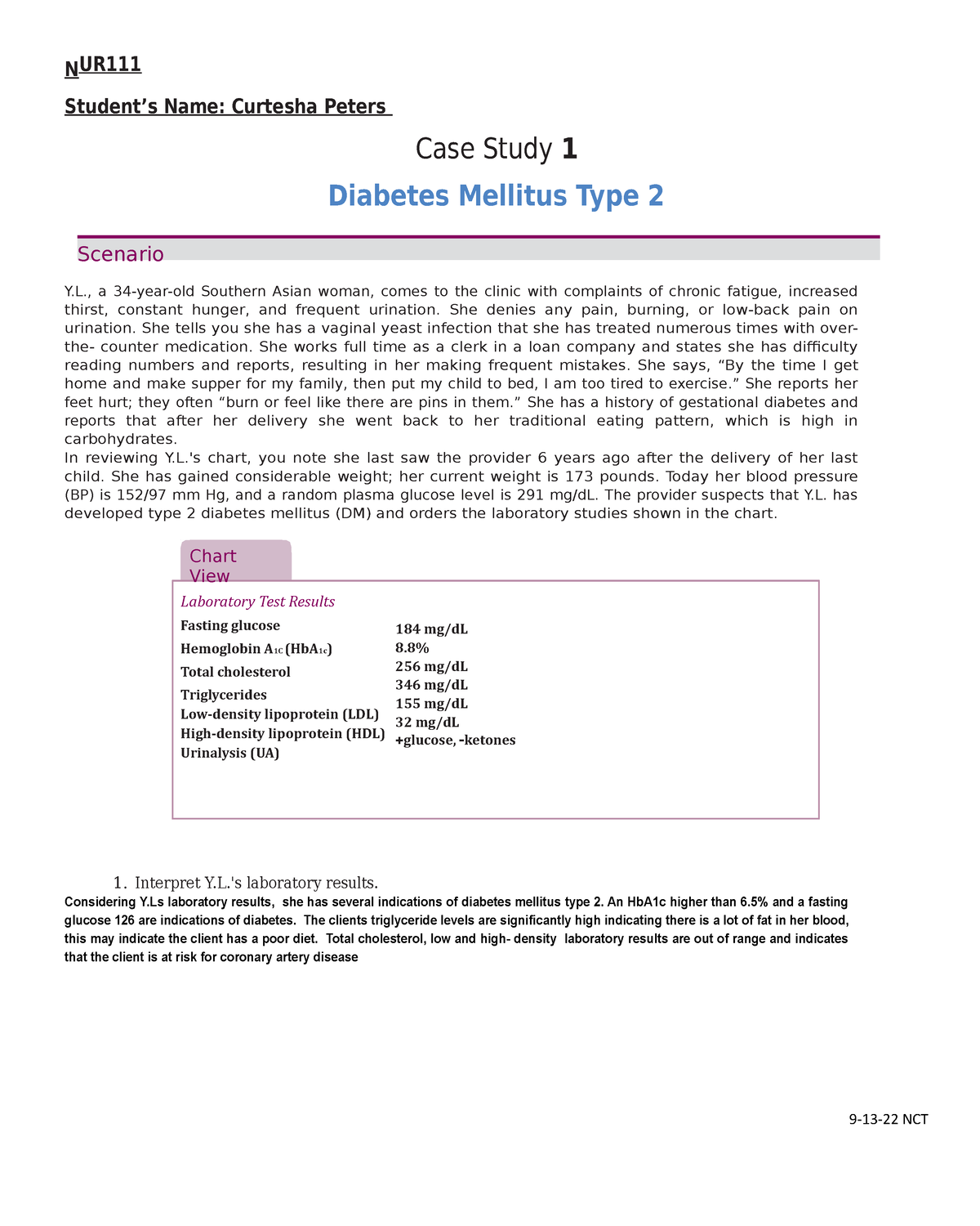 diabetes case study essay