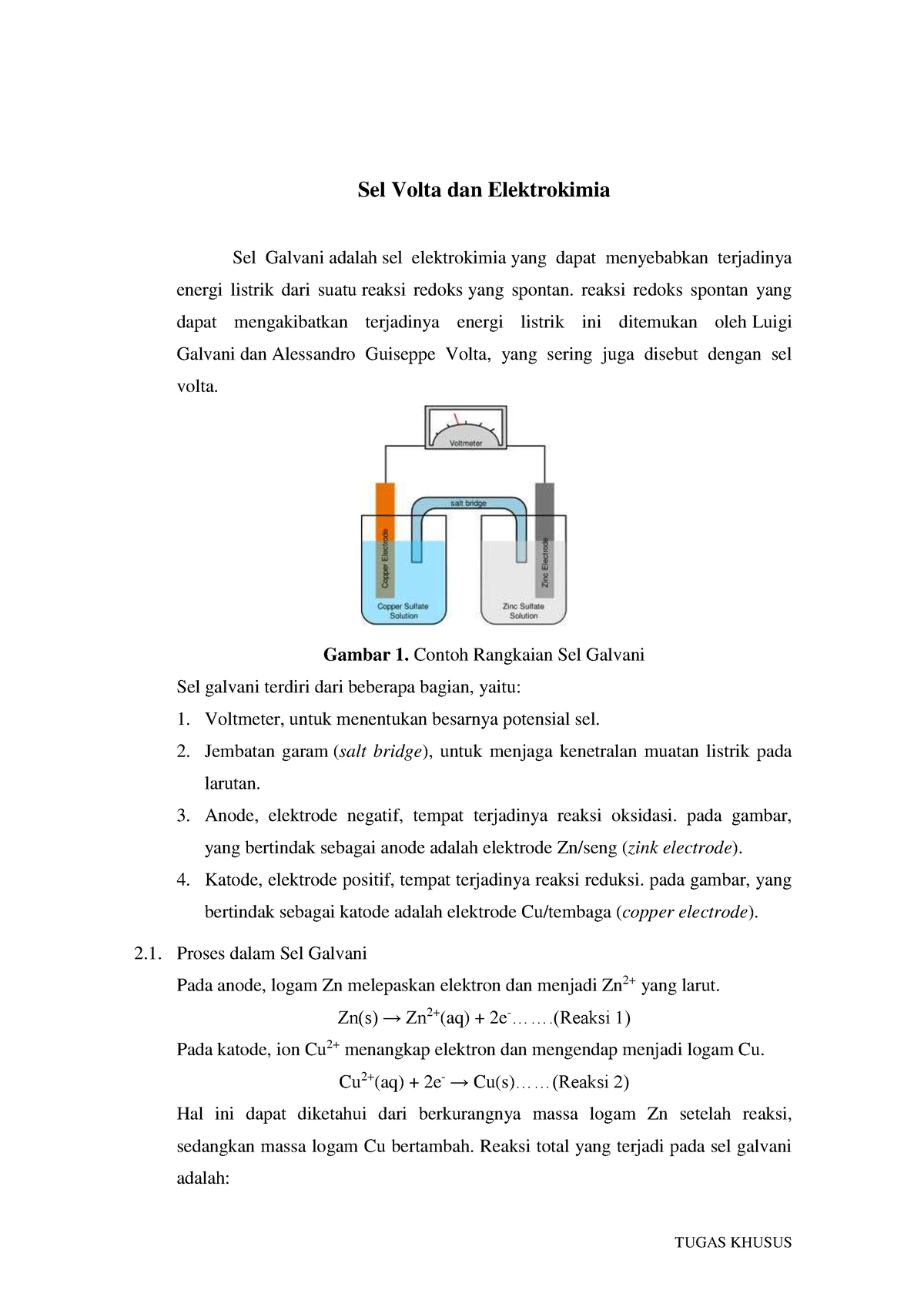 Sel Volta Dan Elektrokimia - Reaksi Redoks Spontan Yang Dapat ...