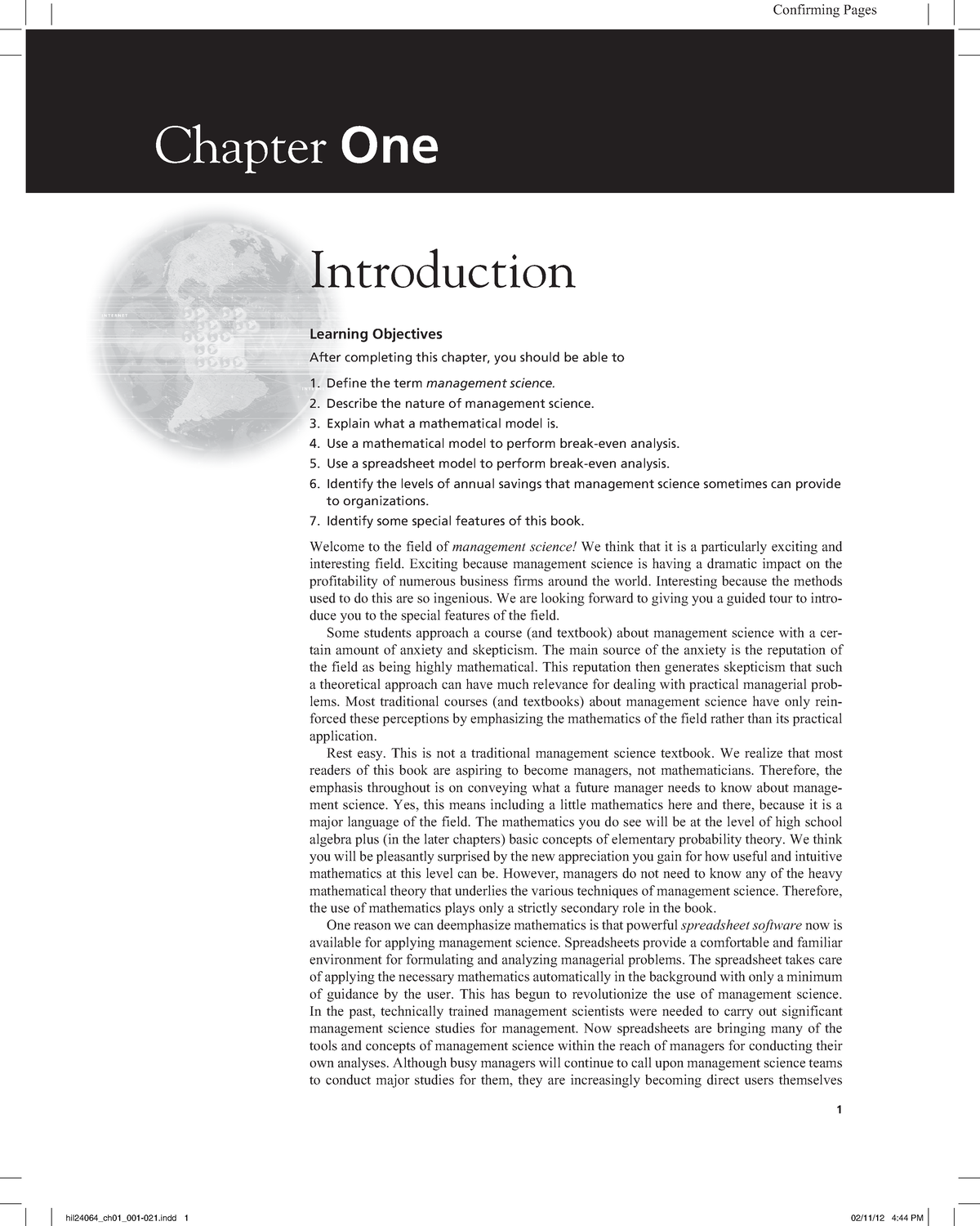 Chapter 1. Introduction - 1 Chapter One Introduction Learning ...