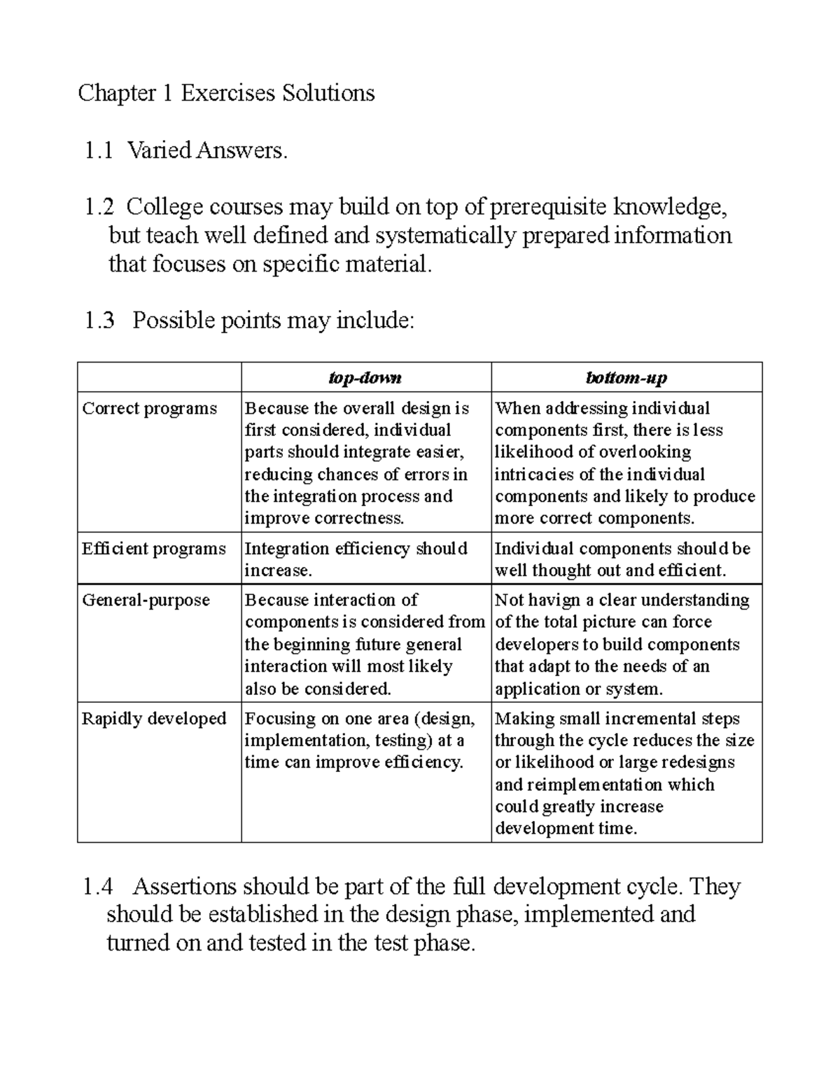 Chapter 1 - Note - Chapter 1 Exercises Solutions 1 Varied Answers. 1 ...