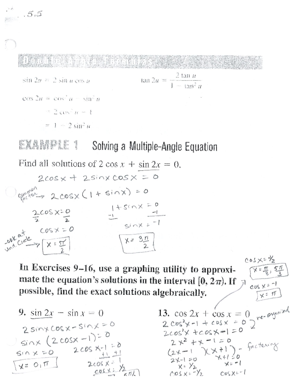 5 - trig/ 5.5 notes - MATH 181 - Studocu