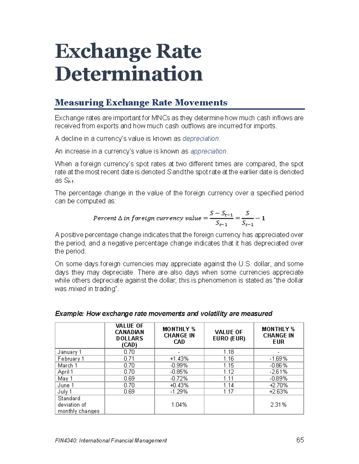 FIN 4340 - Exchange Rate Determination - Exchange Rate Determination ...
