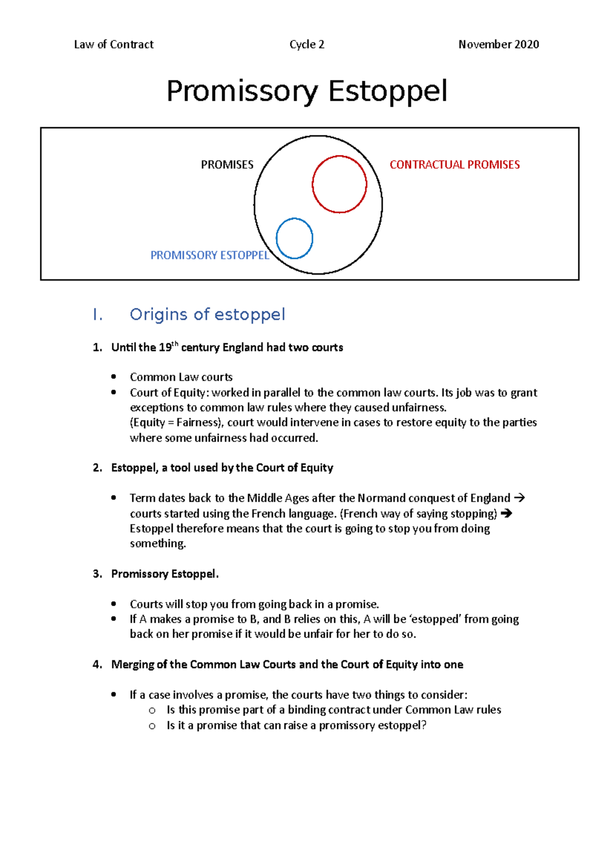 Promissory Estoppel - Promissory Estoppel PROMISES CONTRACTUAL PROMISES ...