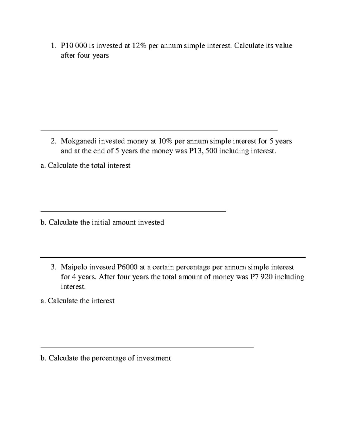 JCE Mathematics Revision KIT part 7 - P10 000 is invested at 12% per ...