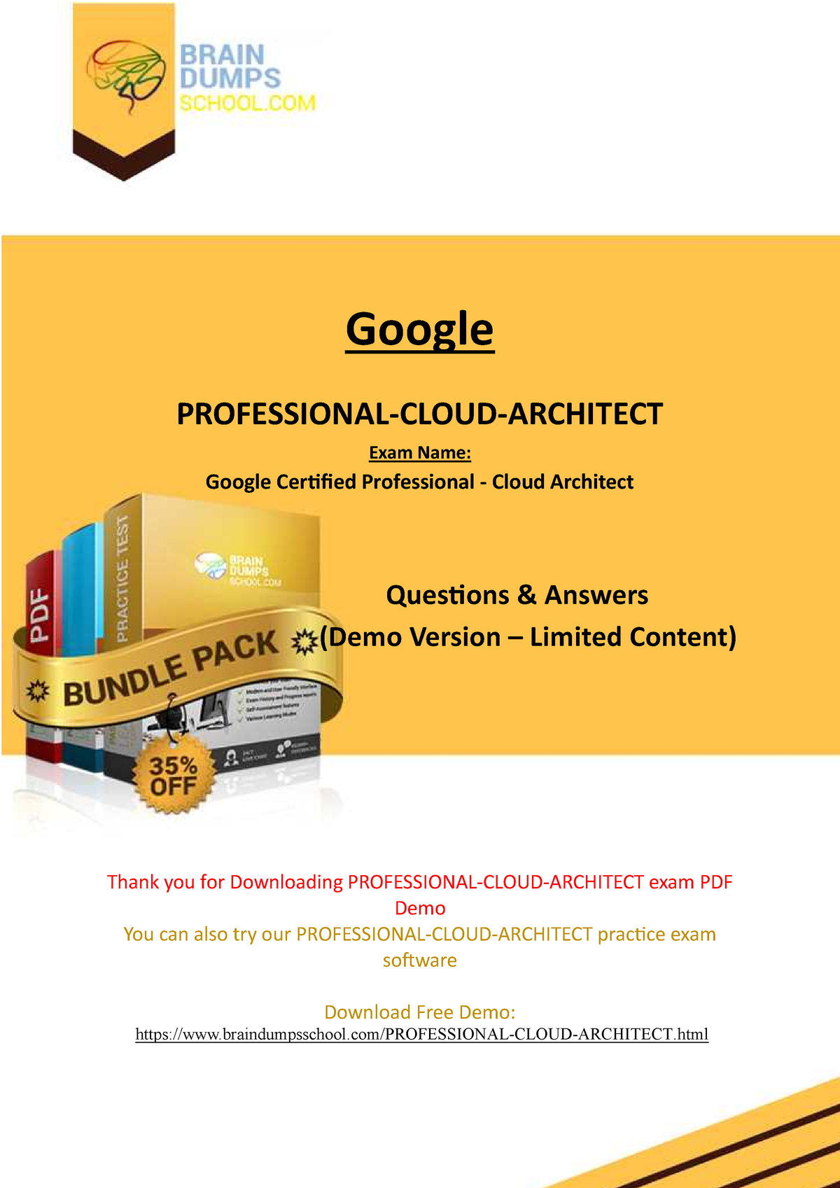 Professional Cloud Architect Demo - Google PROFESSIONAL-CLOUD-ARCHITECT ...