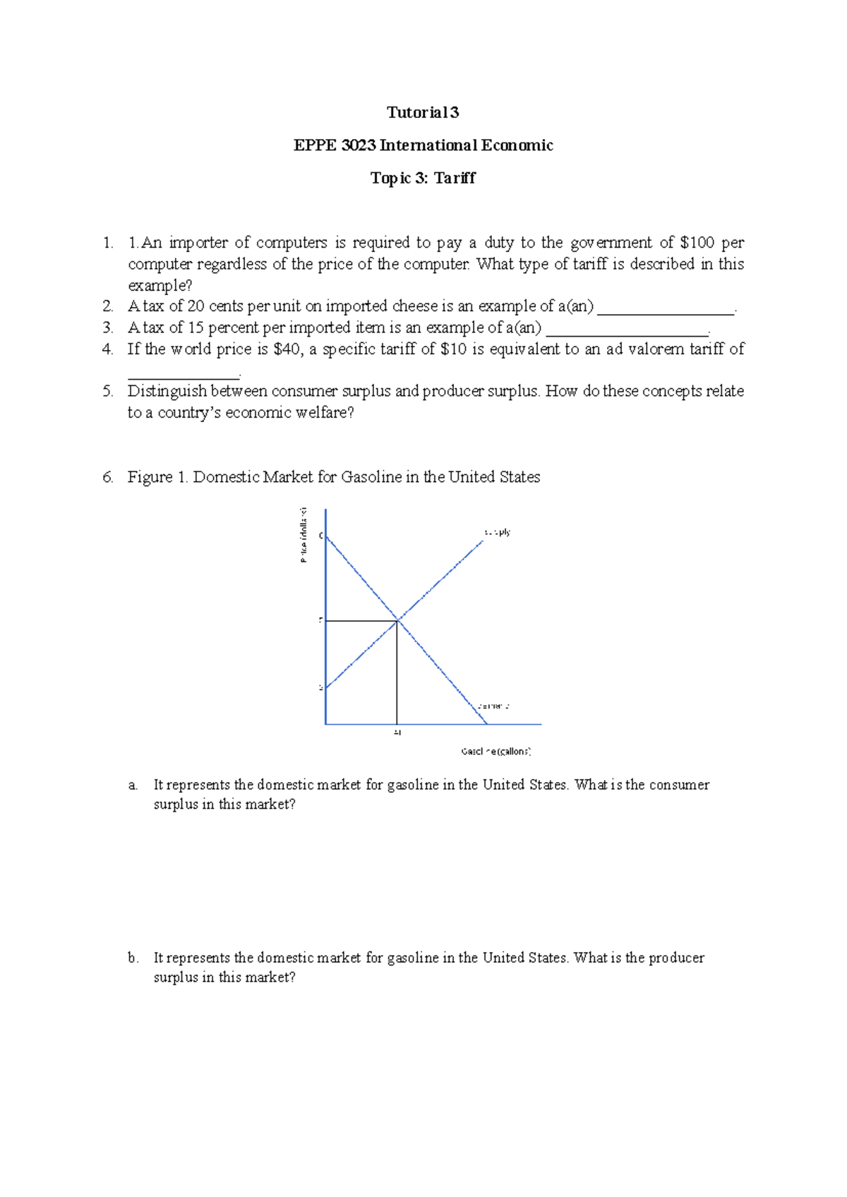 Tutorial 3 - International economic - Tutorial 3 EPPE 3023 ...