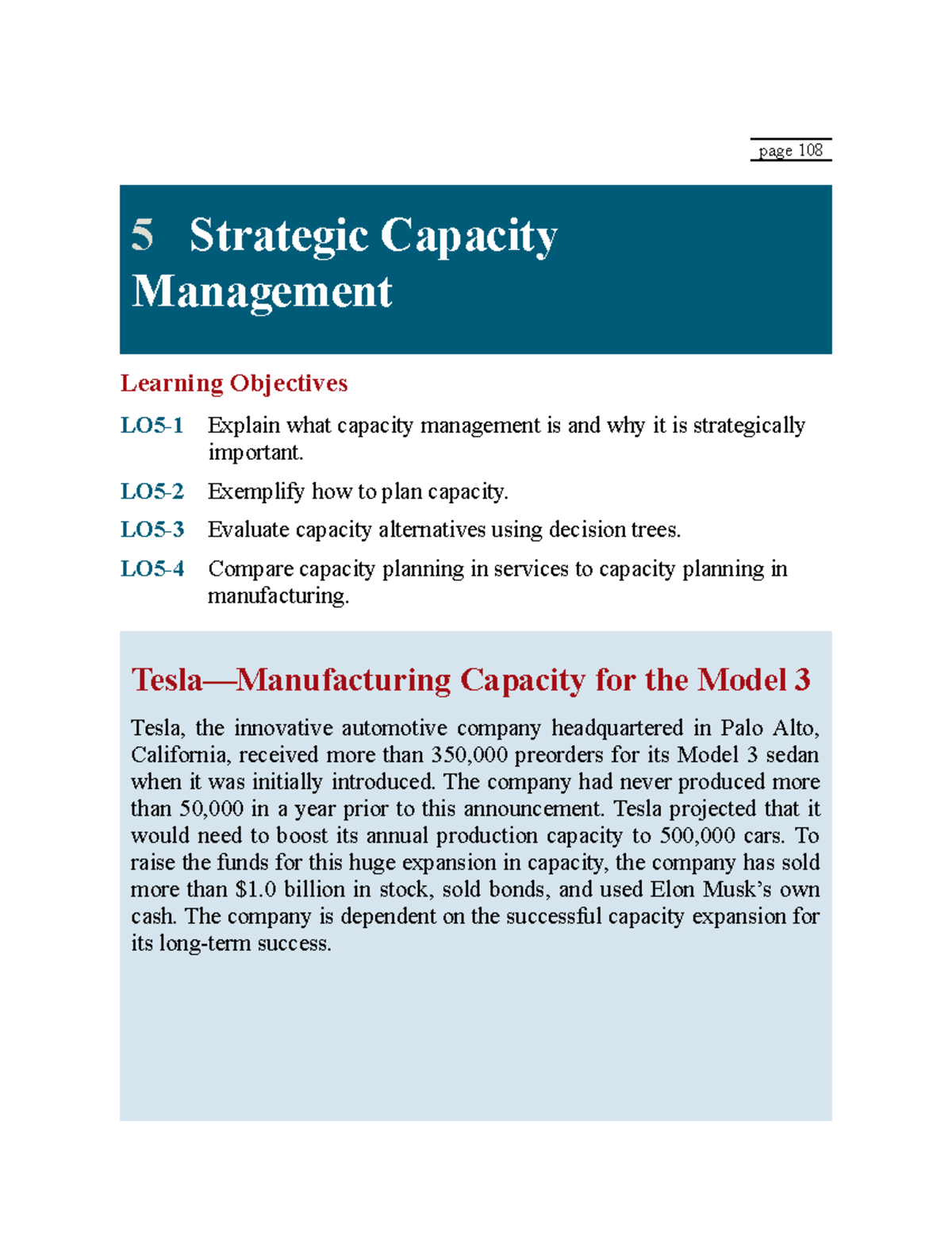OSCM-Chapter-5 - chapter 5 - page 108 5 Strategic Capacity Management ...