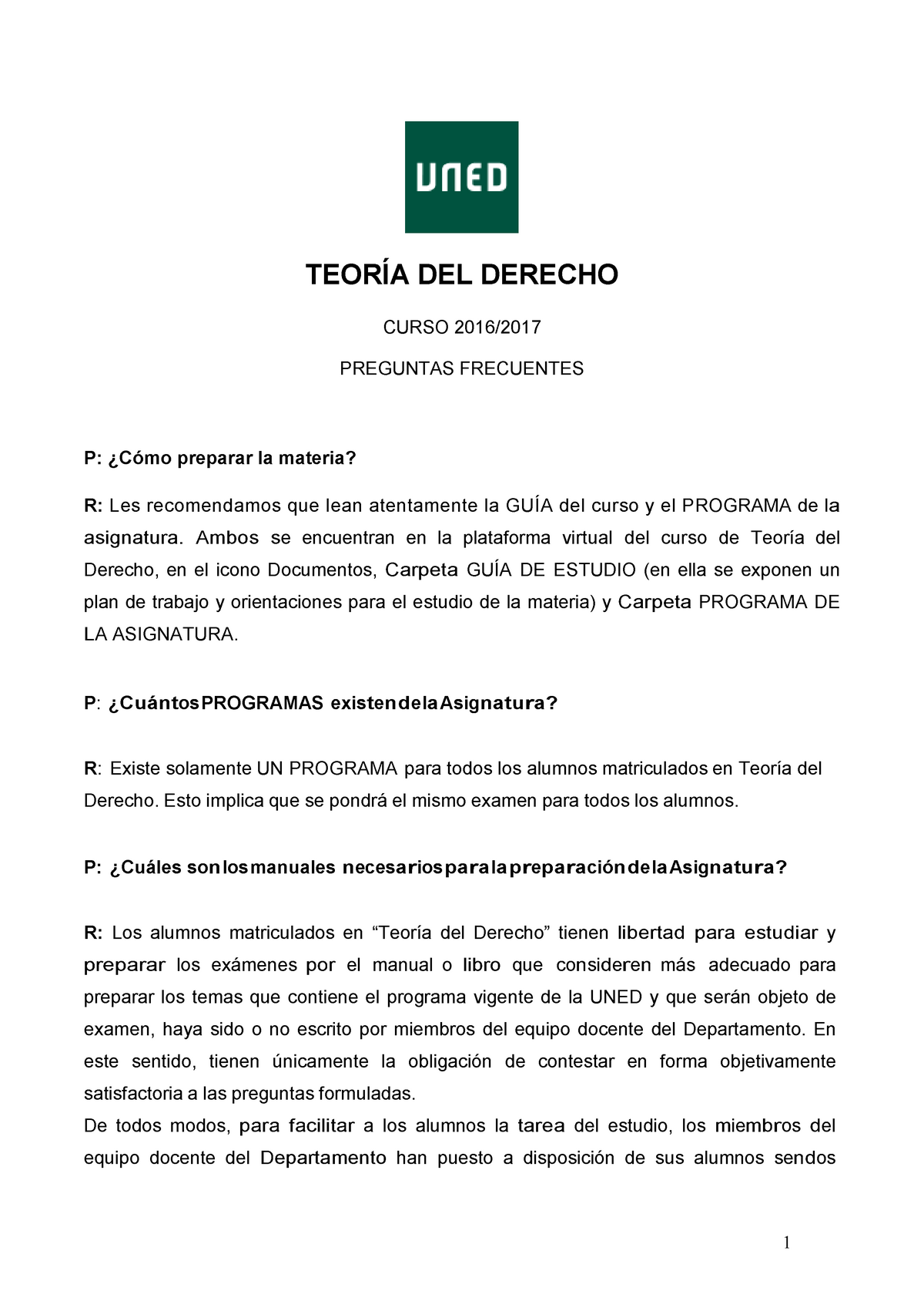 Teoria Del Derecho Preguntas Frecuentes 2016 2017 Studocu