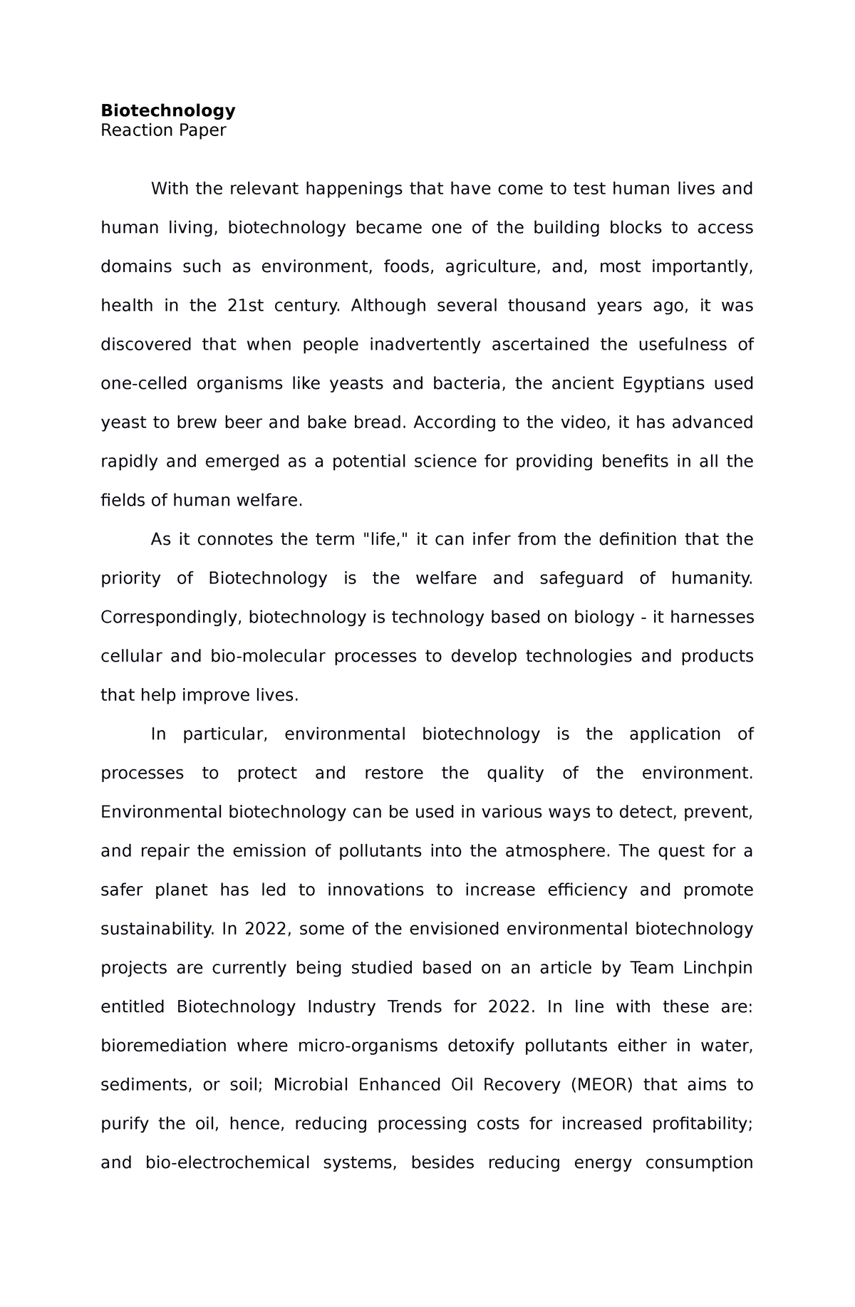 thesis paper biotechnology