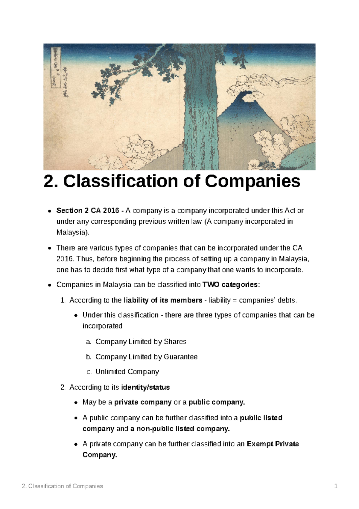 Classification of companies - 2. Classification of Companies Section 2 ...