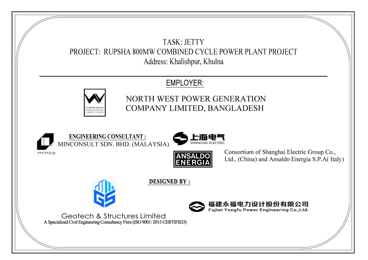 Jetty of Rupsha 800MW 17-04-2023 - TASK: JETTY PROJECT: RUPSHA 800MW ...